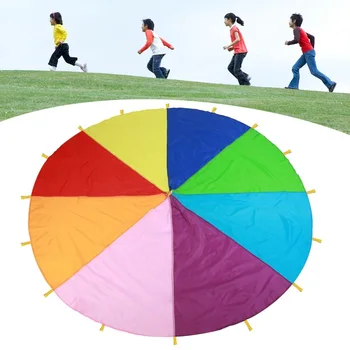 

2M/3M/3.6M/6M Diameter Outdoor Rainbow Umbrella Parachute Toy Jump-Sack Ballute Play Teamwork Game Toy For Kids Gift Hot Sale