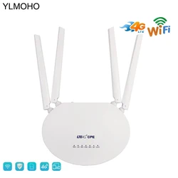 YLMOHO – routeur Wifi 4G LTE CPE 300Mbps, déverrouillage des Hotspots mobiles FDD/TDD, carte Sim globale à large bande avec 4 antennes externes 