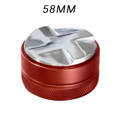 58mm Red 4 Выпуклый Регулируемый кофе эспрессо трамбовщик 304 нержавеющая сталь три/Четыре угловых наклона база порошок молоток распределительные инструменты - Цвет: 58mm Red 4