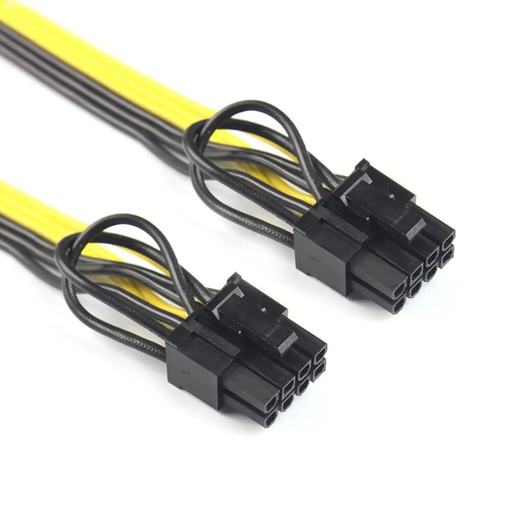 6 Pin Male to Dual 6 Pin(6+2) Male PCI-E Cable Module Power Cable Mining Graphics Extension Card BTC LTC Ethereum Desktop Server