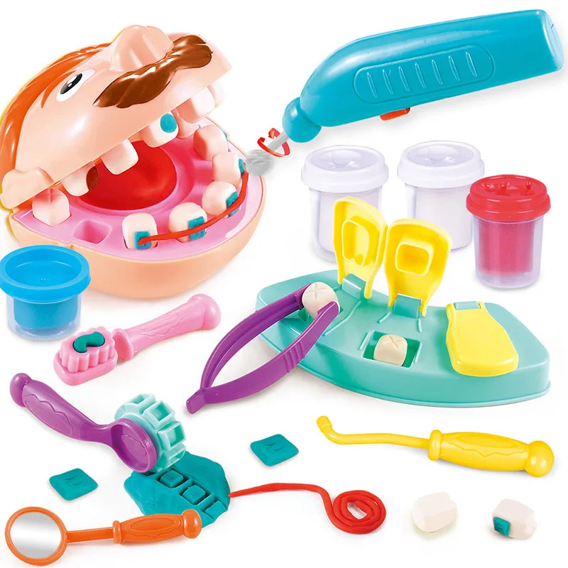 Pretend Play Toy Dentist Check Teeth Model Set Medical Kit Educational Y
