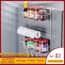Creative Refrigerator Side Rack Kitchen Shelf Storage Racks Wall Hanging Multi-Function Spice Storage Holders Household Goods