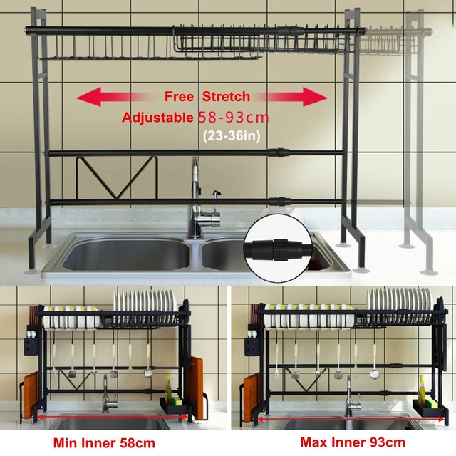 Stainless 2 Layers Premium One Touch Multi Sink Rack Shelf Series for  Kitchen