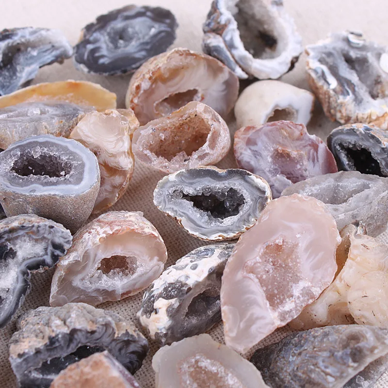 Natural Mini Agate Geode Crystals Rough Stones Decoration Crafts Minerals Healing Women DIY Jewelry home decoration | Дом и сад