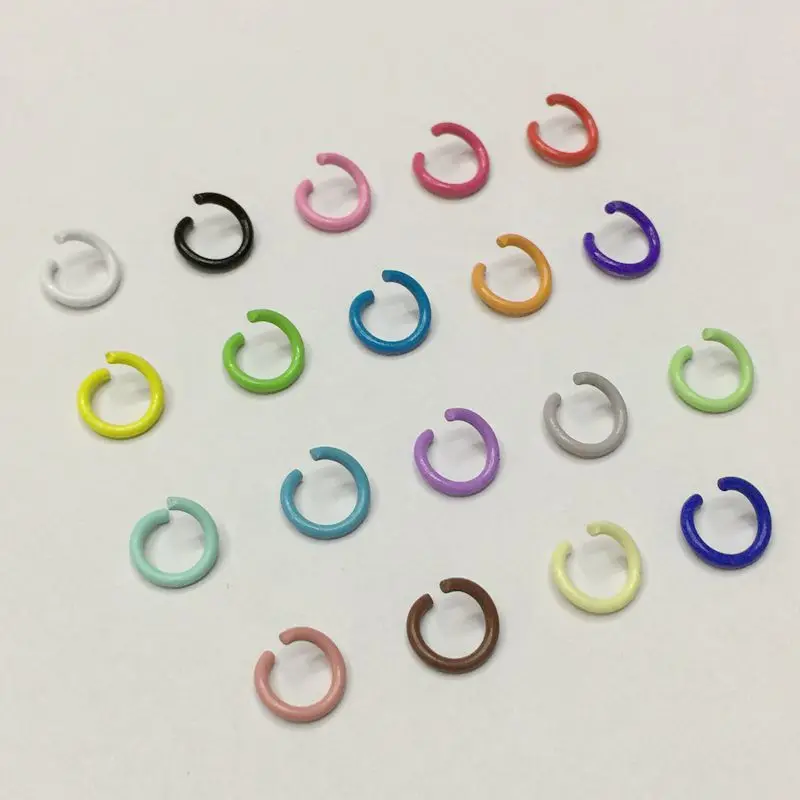 

100pcs/pack 8mm colorful metal connecting round ring clothes hanging circle keyring for DIY accessories buckles