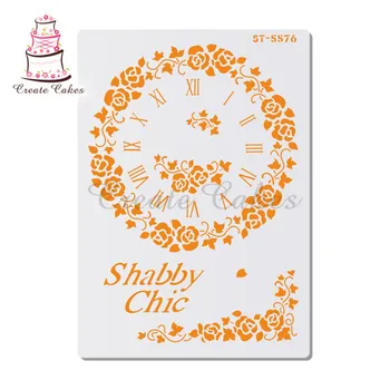 

Clock Stencil For Walls Painting Scrapbooking Stamp Album Decorative Embossing DIY Craft Paper Card Flower Template