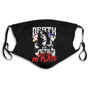 

Death In My Metal Not on My Plate Vegan Vegetarien Homme Noir Printed Pure Men Mouth Mask Women's kid PM2.5