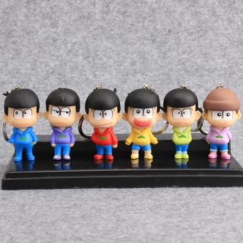 

6 Pcs/set 6cm Japan Anime Keychain Pendant Cute Kawaii PVC Action Figures Toys Collectible Model Women Kids Gift