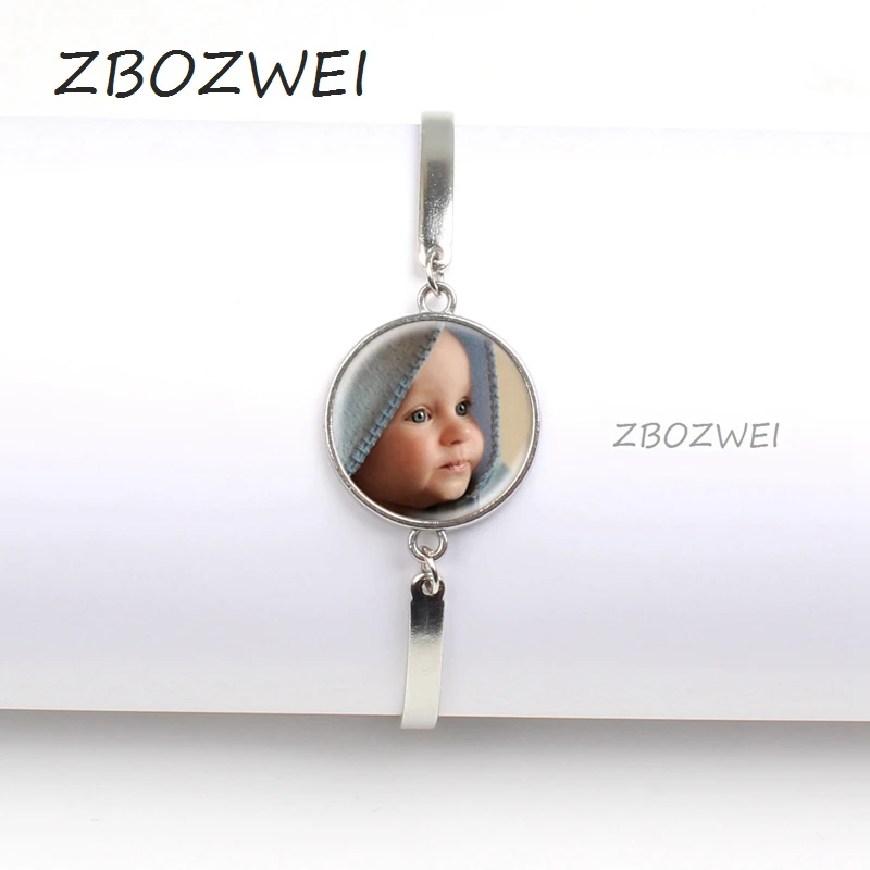 ZBOZWEI Personalized Golden Bracelet Photo Of Your Baby Mum Of The Child Grandpa Parent Well-Beloved For The Family Gift
