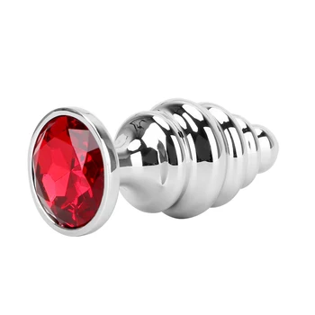 Spiral red diamond anal plug