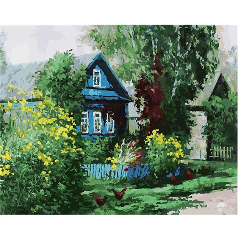 Obraz Olejny Numerami Zestaw Diy Obrazy Na Sciane Drzewo Krajobraz