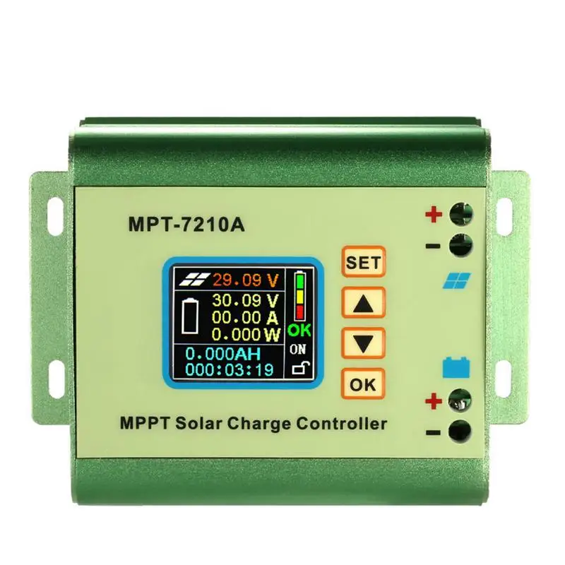 

Mppt Solar Panel Battery Regulator Charge Controller With Lcd Color Display 24/36/48/60/72V 10A With Dc-Dc Boost Charge Function