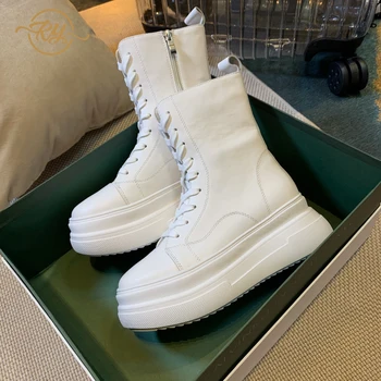 

RY-RELAA Europe station woman shoes 2020 fashion Genuine Leather luxury shoes women designers ins high top sneakers new tide