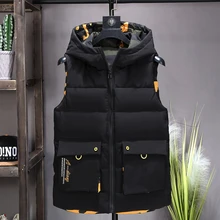

FOR 2019 Hombre Vest Men's Jacket Autumn And Winter Camouflage Coat Thick Sleeveless To Keep Warm 2 Face Wear