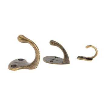 

5Pcs Hook Antique Bronze Brass Drip shape Hangers Retro Alloy Wall Hat Coat Clothes Towel Robe Vintage Furniture fittings