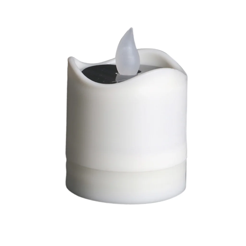 Solar-Power Electric LED Candle Flickering Flameless Votive Tealight Yellow
