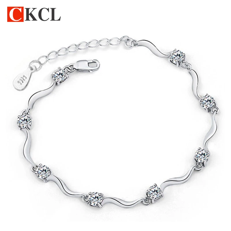 Блестящие цепочки и браслеты для женщин, высококачественные хрустальные браслеты из серебра 925 пробы, фиолетовые браслеты, ювелирные изделия