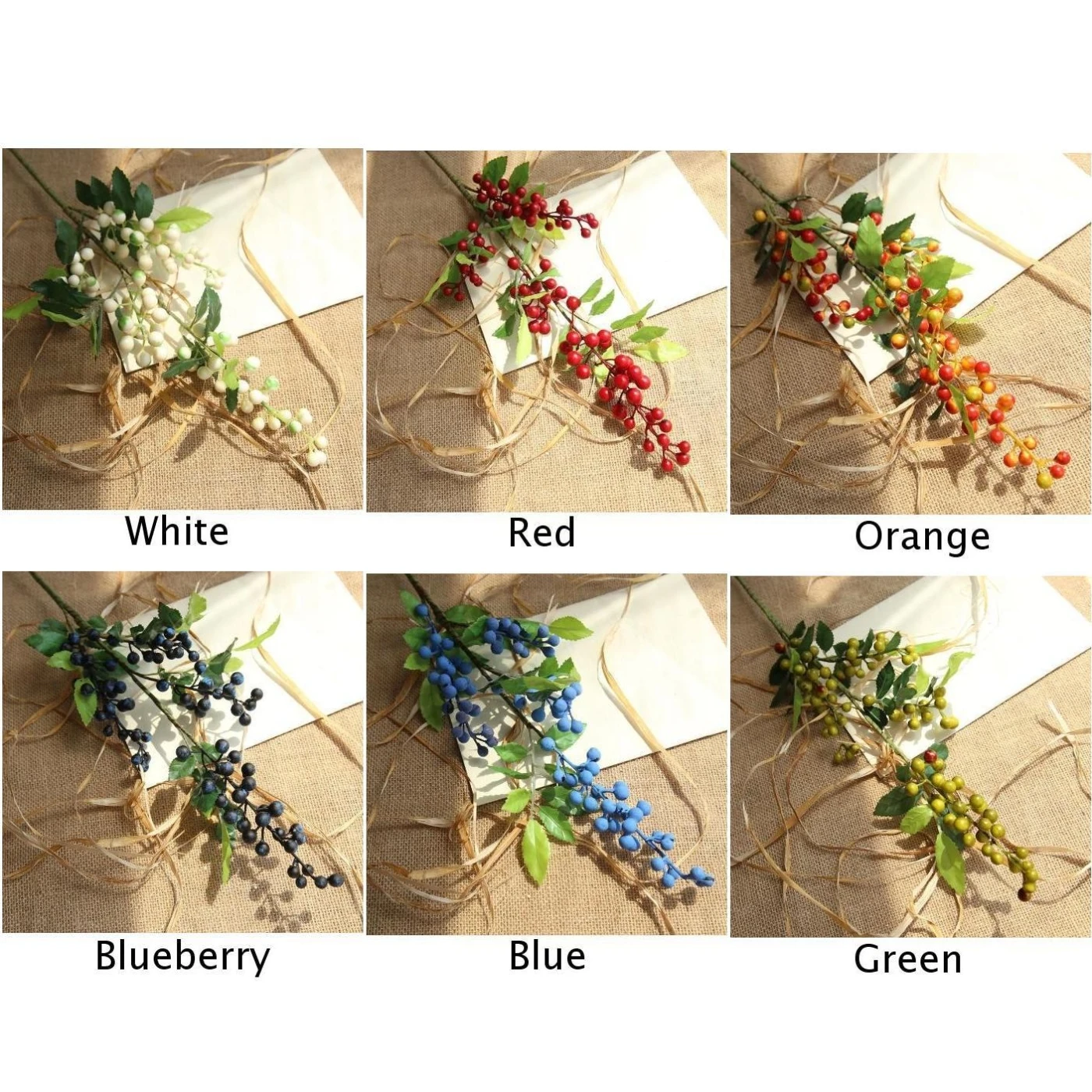 Artificial Berry Flower Leaf Bouquet Home Party Wedding Garden Room Decor