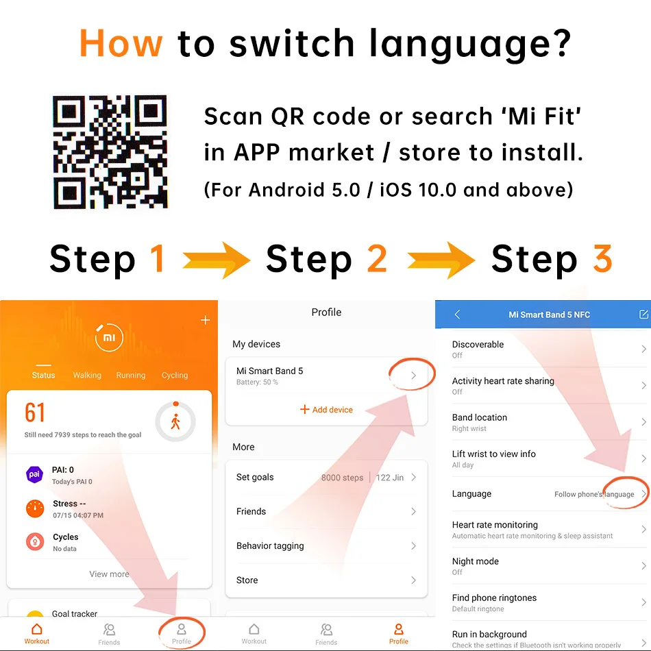 Xiaomi Mi Band 5 Standard Or NFC Wristband Fitness