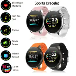 Hi01 цветной экран Водонепроницаемый умный фитнес-браслет с Bluetooth пульсометр Монитор артериального давления часы фитнес-трекер Smartwatch