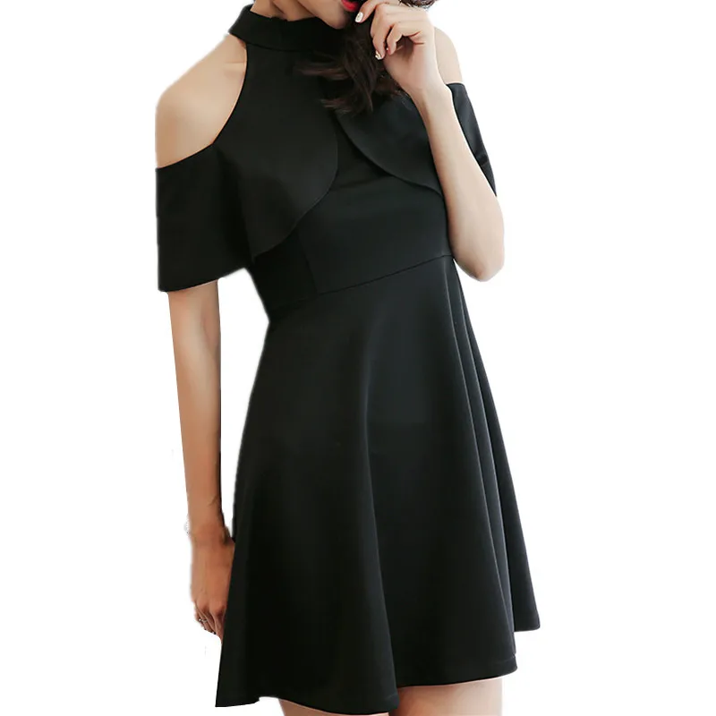 

B2324 Spring and summer 2019 new korean version women show thin pure color fashion casual dress female cheap wholesale