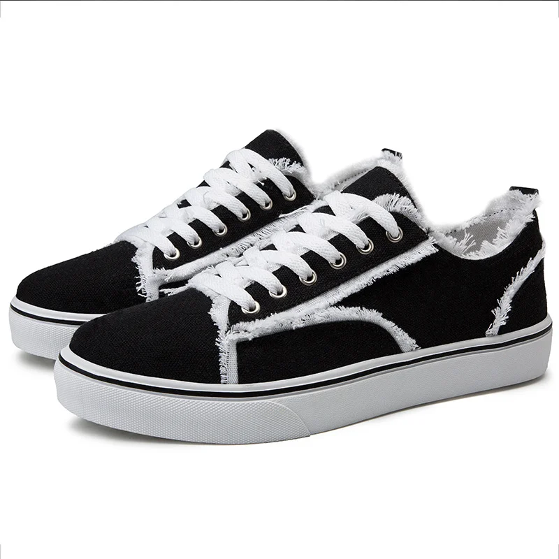 

Summer Black Canvas Shoes Men Walking Shoes High Quality Platform Sneaker Men Casual Shoes Tenis Comfortable Male Flat Footwear
