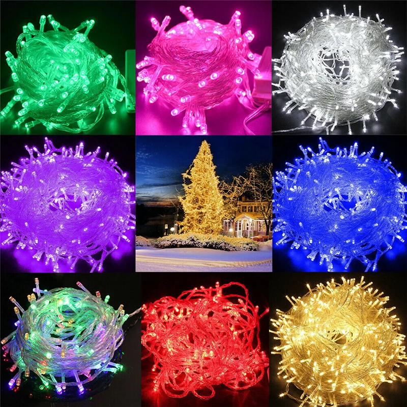 10M 20M 30M 50M 100M LED string Fairy lights holiday Wedding Christmas decoration Waterproof led garland AC 220V EU Plug 10m 20m 50m led fairy light christmas outdoor string lights garland waterproof wedding party tree holiday home decoration lamp