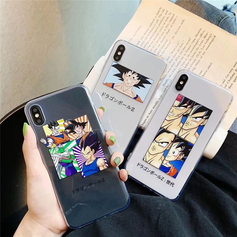 

Ultra-thin cartoon Dragon Ball Wukong phone case For iphone XS MAX XR X 6 6s 7 8plus case Transparent Drop-proof TPU Soft shell