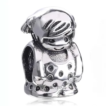 

Authentic 925 Sterling Silver Bead Charm Vintage Cute Precious Girl Beads Fit Women Pandora Bracelet Bangle Diy Jewelry