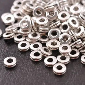

100Pcs Round spacer Tibetan Silver Metal Beads for Jewelry Making DIY jewelry Findings Pendant Charms for Bracelet Making 6MM