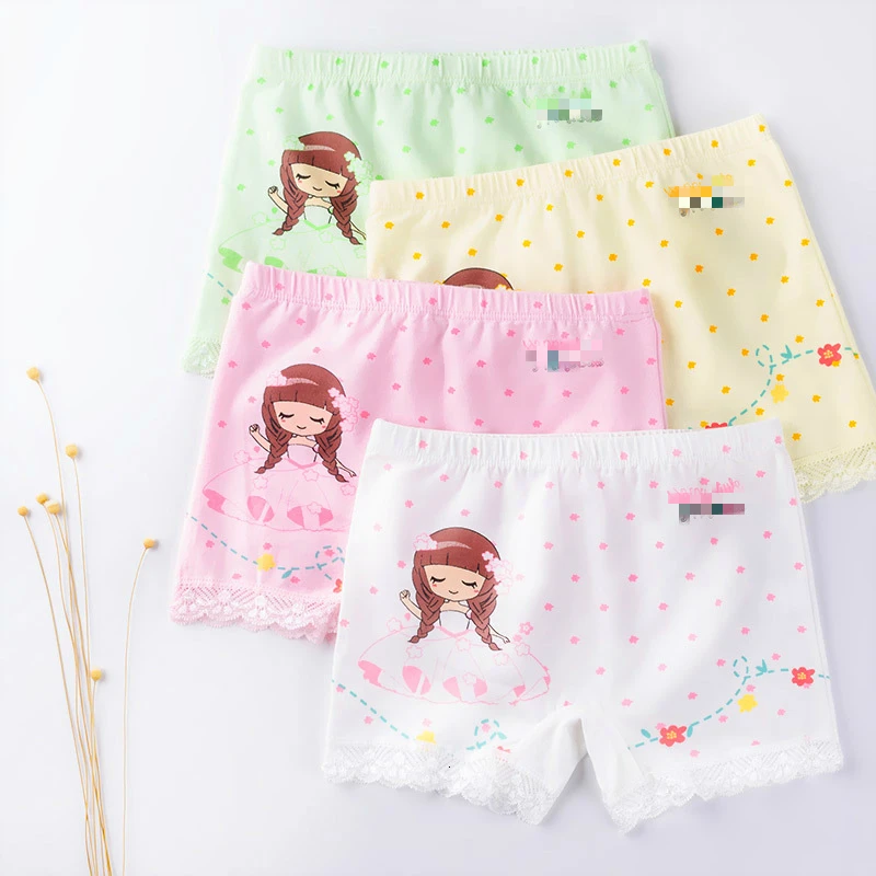 4 шт./лот; нижнее белье для девочек; трусы-боксеры для малышей; трусы для подростков 2-12 лет; одежда для маленьких девочек