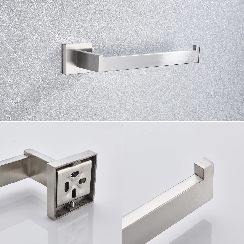 Stainless Steel Bathroom Accessories Set Brushed Nickel Towel Bar Robe Hook Toilet Paper Holder Towel Ring Bathroom Accessory