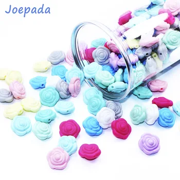 

Joepada 10Pcs/lot Mini Rose Flower Silicone Beads BPA free for DIY Baby Teething Jewelry Necklace Accessories Toy Baby Teether