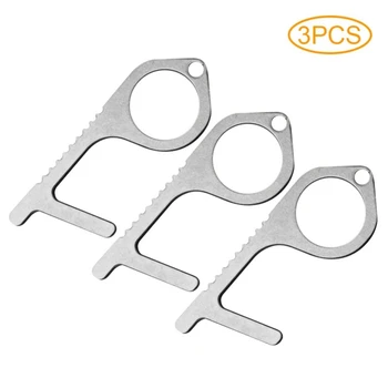 

3PCS Family Health Convenient Portable Press Elevator Tool Hygiene Hand Anti-Microbial EDC Door Opener Door Handle Key