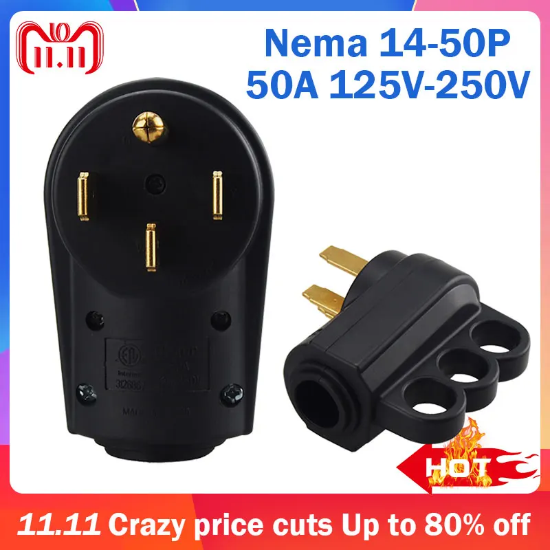 Nema 14-50P To 14-50R Anti-drop Industrial Groungding Locking Plugre Connector Plug Socket With Handle Power Cable Cord | Электроника