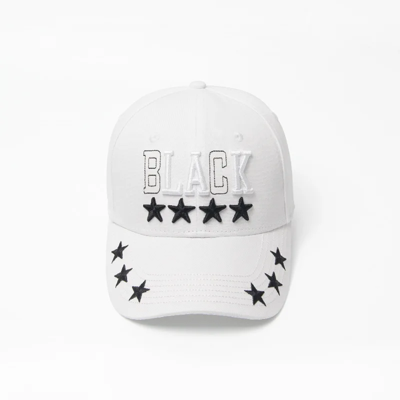 Wholesale 10pcs/lot High Quality Black Letter Embroidery Baseball Cap Men Women Teenagers Students Star Snapback Hat Cotton