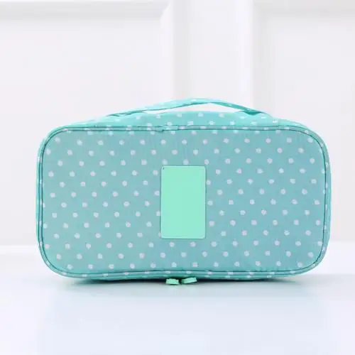 Nice Portable Underwear Socks Bra Package Case Travel Cosmetic Makeup Storage Bag - Цвет: Green Dot