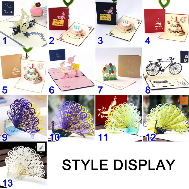  Handmade Birthday Greeting Card 3D Birthday Wedding Party Invitation Cards XH8Z - 4.00011E+12