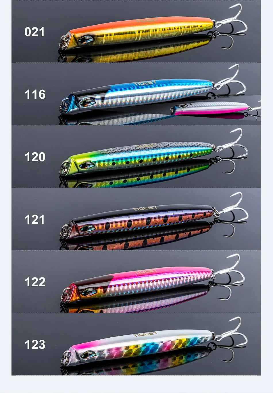 Noeby Stickbait Angelköder, langsam jiggingende sinkende Köder, künstlicher Hartköder mit langem Wurf, Salzwasser-Angelköder, 110 mm, 46 g – Detail 8
