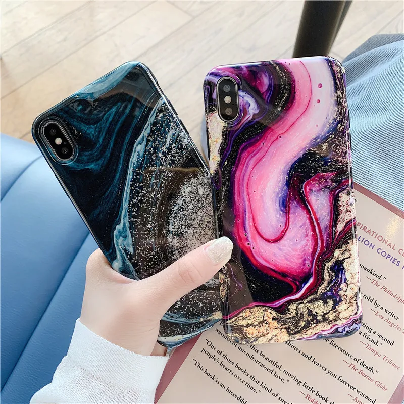 Мраморный чехол для Coque iphone 7 XS MAX, мягкая задняя крышка из ТПУ для iphone 6 6S 7 8 Plus iphone X XR, чехол для телефона