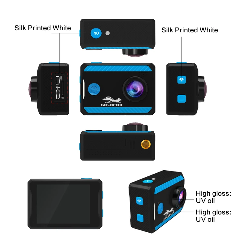 Со сверхвысоким разрешением Ultra HD, 4K экшн Камера Wi-Fi H26 спортивные Камера 1080P 2 дюйма Дисплей мини Водонепроницаемый Камера 170 ° угол для подводной съемки на глубине до шлем Камера