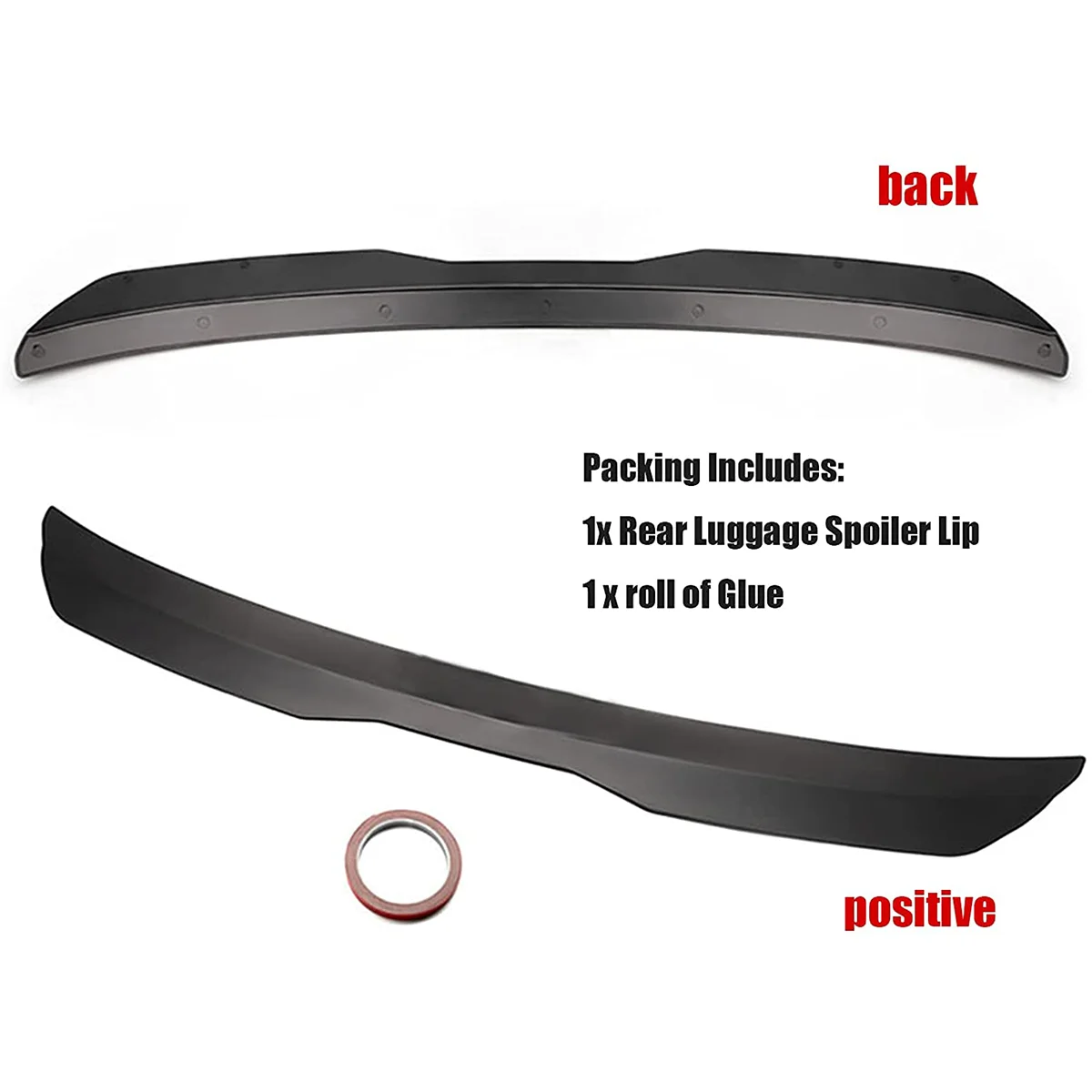 Universal Rear Roof Lip Spoiler Wing ABS Decoration Strips Matte Black&Glossy Black Fit Hatchback Car