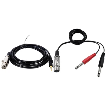 

3.5mm Stereo Jack Mic o Cord Cable 10Ft & XLR Female Socket to Dual Mono 6.35mm 1/4 Inch o Cable (5Ft)