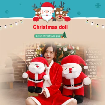 

35CM Cute Santa Claus Squinting Round Eyes Doll Plush Toy Merry Chrimas Gift For Children Best Xmas Gifts