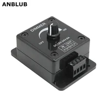 ANBLUB 2pcs LED Dimmer Switch 8A DC 12V 24V Adjustable Brightness PWM Dimming Controller for LED Strip Lights Ribbon