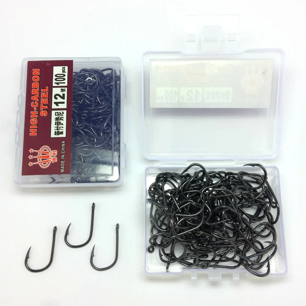 LQCRWOC 100Pcs High Carbon Steel Fishing Hooks Set in Fly Fishhooks Jig Barbed With Hole For Fishing Accessories Pesca 3# -12# LQCRWOC 100Pcs High Carbon Steel Fishing Hooks Set in Fly Fishhooks Jig Barbed With Hole For Fishing Accessories Pesca 3# -12#