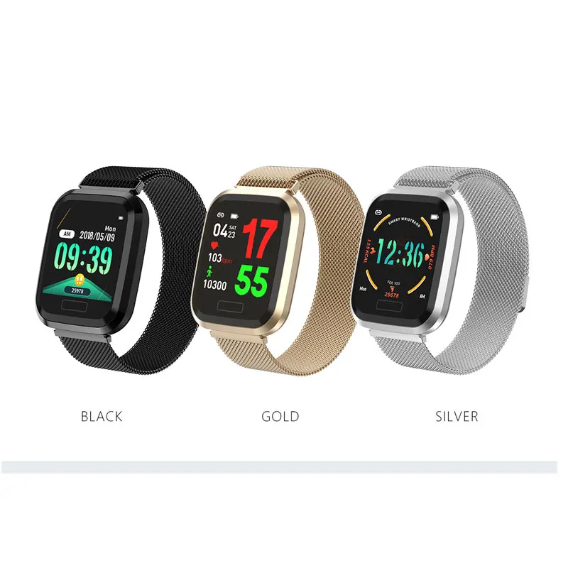 Smart Watch for Men Women with Steel Strap Waterproof Fitness Tracker Bracelet Heart Rate Monitor Blood Pressure Smartwatch