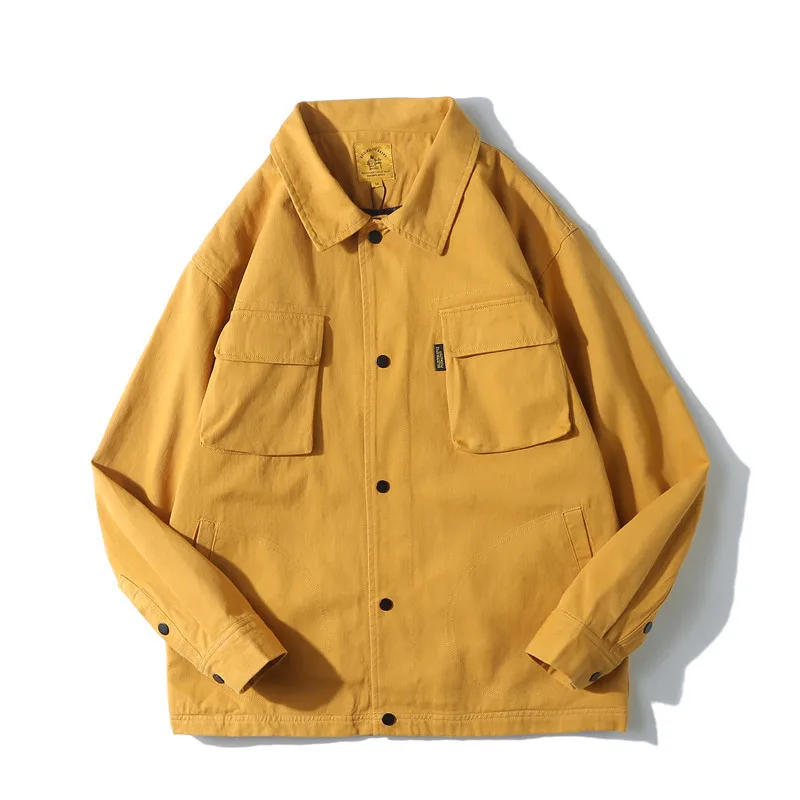 

Tang Mu Cool Youth Popular Brand Tooling Jacket Men'S Wear Japanese-style Retro Color Simple Versatile Casual Turn-down Collar C
