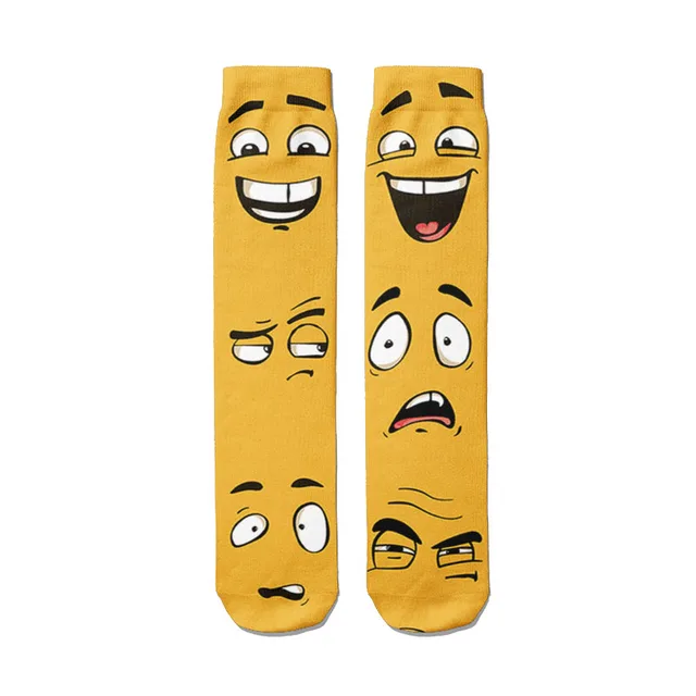 Sell Well Funny Expression Printed Women Socks Fashion Cute Cotton Long Socks Harajuku Christmas Warm Middle Tube Socks Female Style16