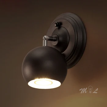 

COB Led Bathroom Light Fixtures Globe Industrial Wall Lamp Sconce Anywhere Light for Living Room Bedroom Lamp Store Wall Sweeper
